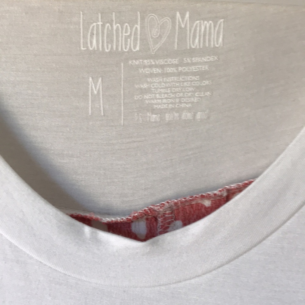 Latched Mama White and Rust Printed Back Contrast Raglan Sweatshirt - Picture 5 of 5